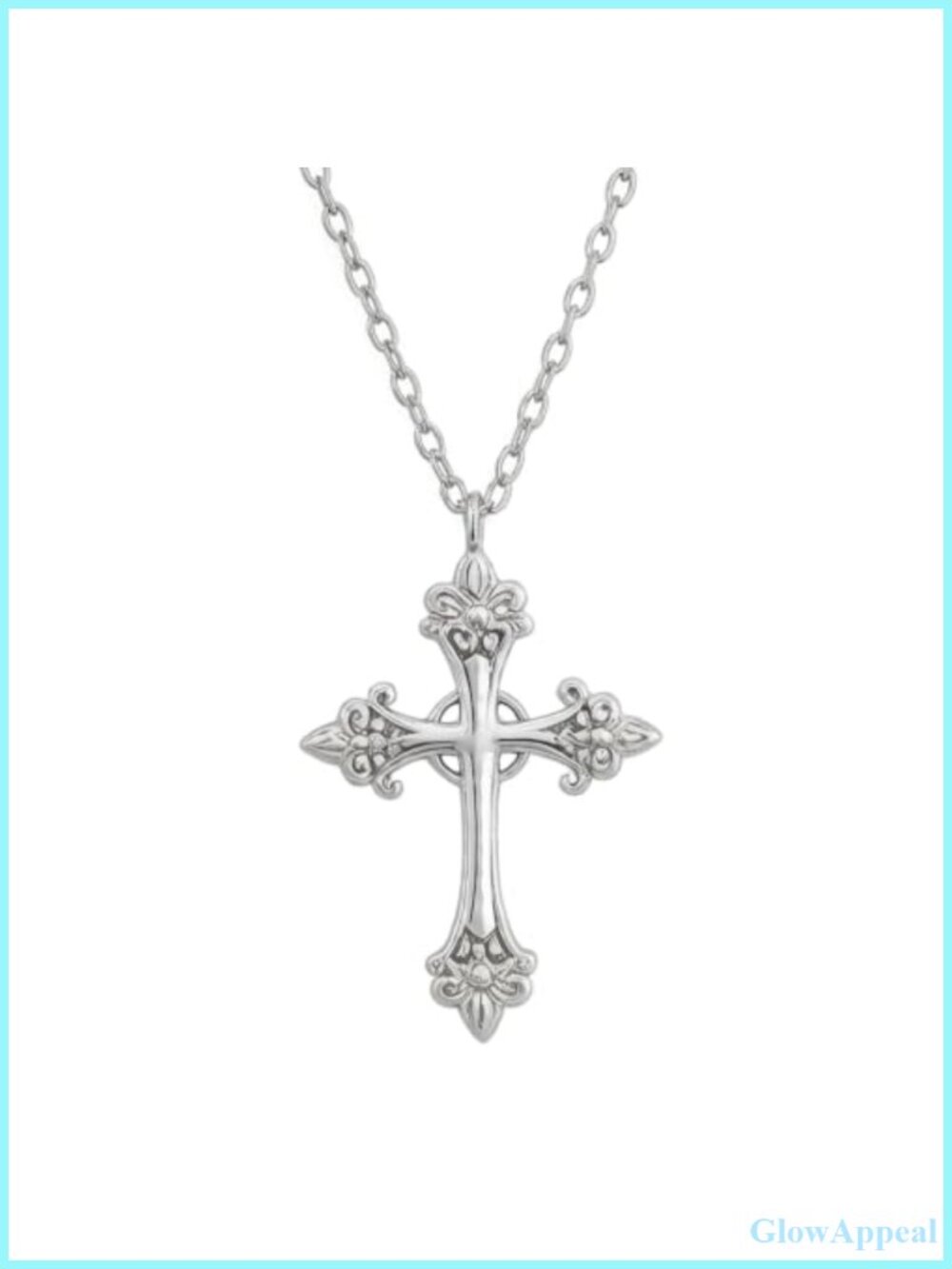 Vintage Cross Pendant Necklace Layered Goth Silver Alloy Y2K Style